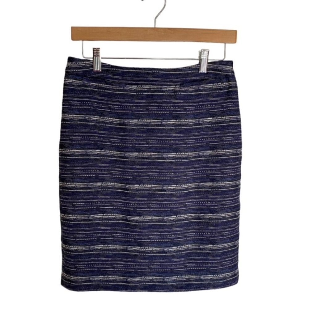 Halogen Blue and White Striped Skirt 4